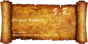 Vrana Róbert névjegykártya